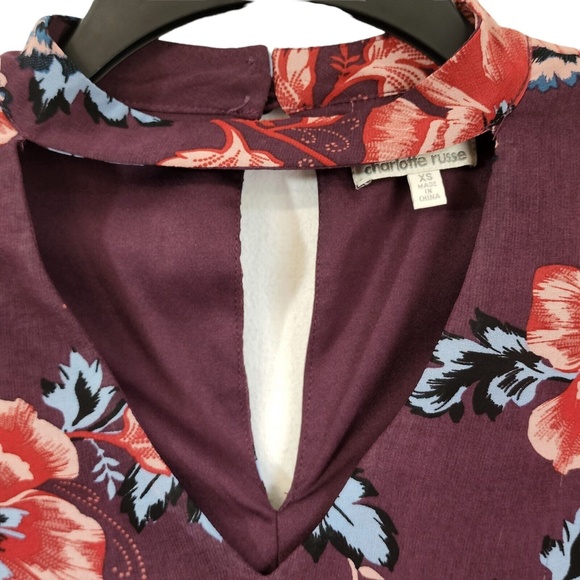 Charlotte Russe Lined Dress With Keyhole Neckline Mauve Size XS Knee Length - Picture 6 of 12